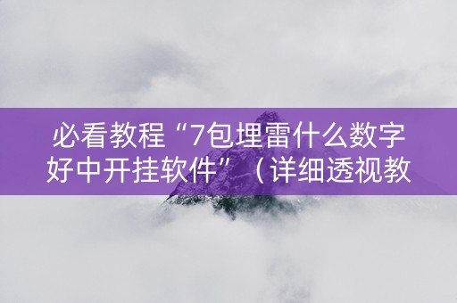 必看教程“7包埋雷什么数字好中开挂软件”（详细透视教程）-哔哩哔哩