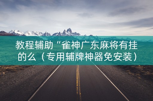 教程辅助“雀神广东麻将有挂的么（专用辅牌神器免安装）