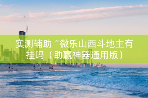 实测辅助“微乐山西斗地主有挂吗（助赢神器通用版）