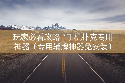 玩家必看攻略“手机扑克专用神器（专用辅牌神器免安装）