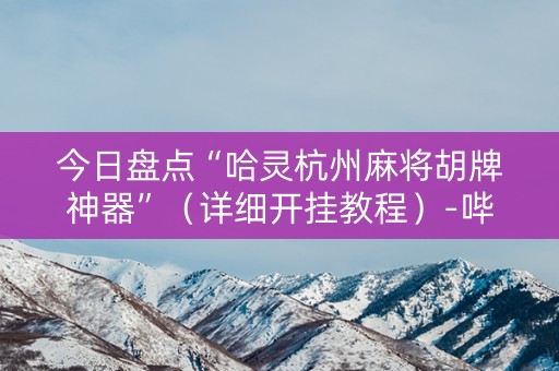 今日盘点“哈灵杭州麻将胡牌神器”（详细开挂教程）-哔哩哔哩