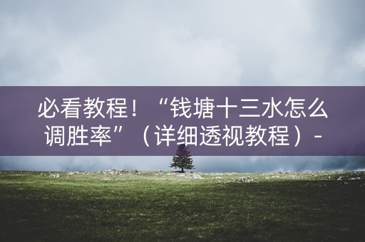 必看教程！“钱塘十三水怎么调胜率”（详细透视教程）-哔哩哔哩