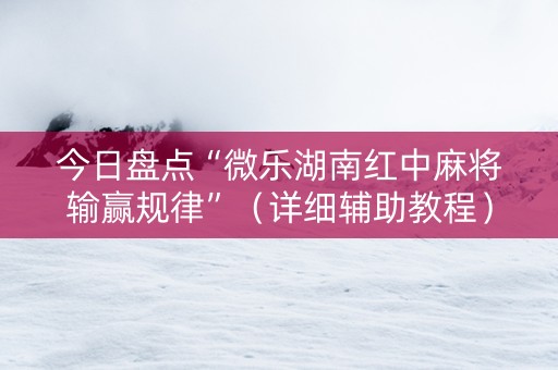 今日盘点“微乐湖南红中麻将输赢规律”（详细辅助教程）-哔哩哔哩