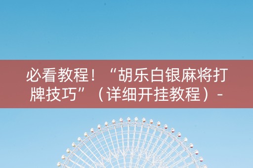 必看教程！“胡乐白银麻将打牌技巧”（详细开挂教程）-哔哩哔哩