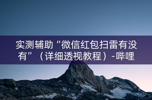 实测辅助“微信红包扫雷有没有”（详细透视教程）-哔哩哔哩