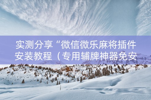 实测分享“微信微乐麻将插件安装教程（专用辅牌神器免安装）