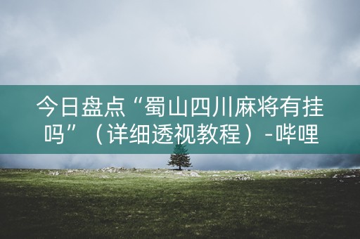 今日盘点“蜀山四川麻将有挂吗”（详细透视教程）-哔哩哔哩