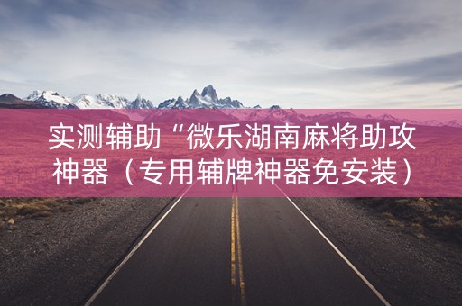 实测辅助“微乐湖南麻将助攻神器（专用辅牌神器免安装）