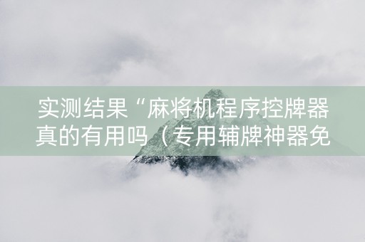 实测结果“麻将机程序控牌器真的有用吗（专用辅牌神器免安装）