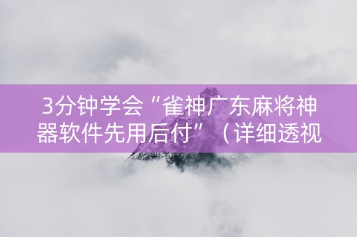 3分钟学会“雀神广东麻将神器软件先用后付”（详细透视教程）-哔哩哔哩