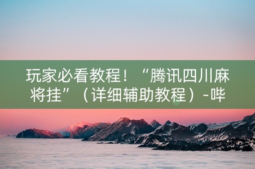 玩家必看教程！“腾讯四川麻将挂”（详细辅助教程）-哔哩哔哩