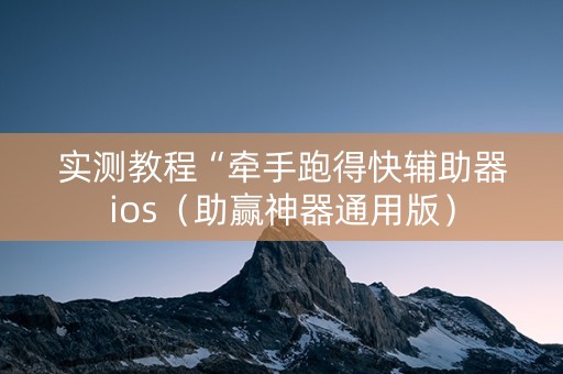 实测教程“牵手跑得快辅助器ios（助赢神器通用版）