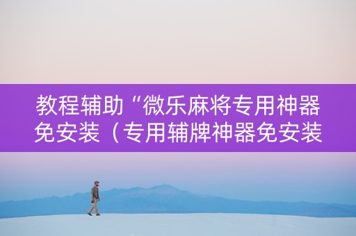 教程辅助“微乐麻将专用神器免安装（专用辅牌神器免安装）