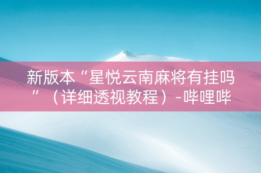 新版本“星悦云南麻将有挂吗”（详细透视教程）-哔哩哔哩