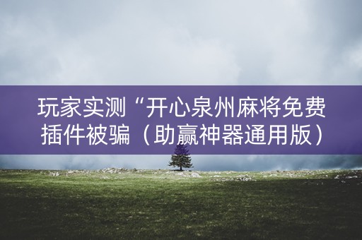 玩家实测“开心泉州麻将免费插件被骗（助赢神器通用版）