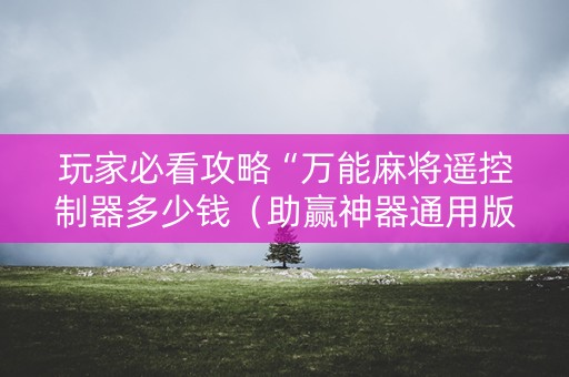 玩家必看攻略“万能麻将遥控制器多少钱（助赢神器通用版）