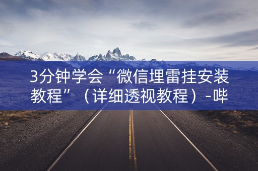 3分钟学会“微信埋雷挂安装教程”（详细透视教程）-哔哩哔哩