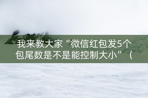 我来教大家“微信红包发5个包尾数是不是能控制大小”（详细透视教程）-哔哩哔哩
