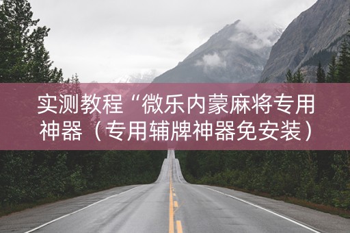 实测教程“微乐内蒙麻将专用神器（专用辅牌神器免安装）
