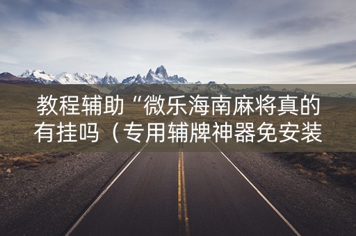 教程辅助“微乐海南麻将真的有挂吗（专用辅牌神器免安装）