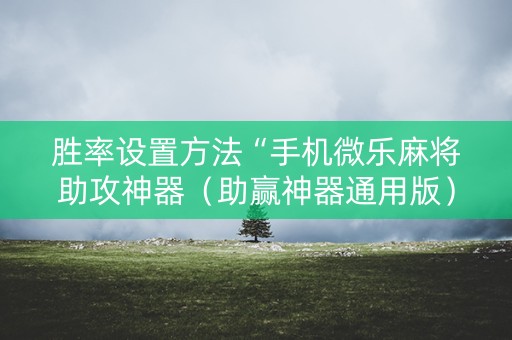 胜率设置方法“手机微乐麻将助攻神器（助赢神器通用版）