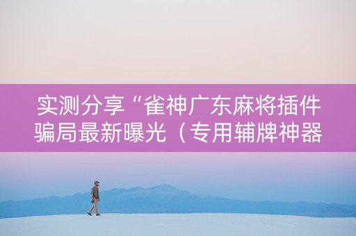 实测分享“雀神广东麻将插件骗局最新曝光（专用辅牌神器免安装）
