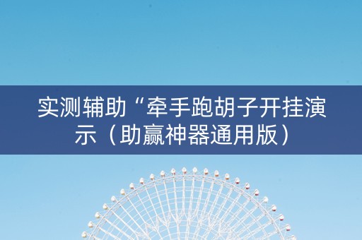 实测辅助“牵手跑胡子开挂演示（助赢神器通用版）