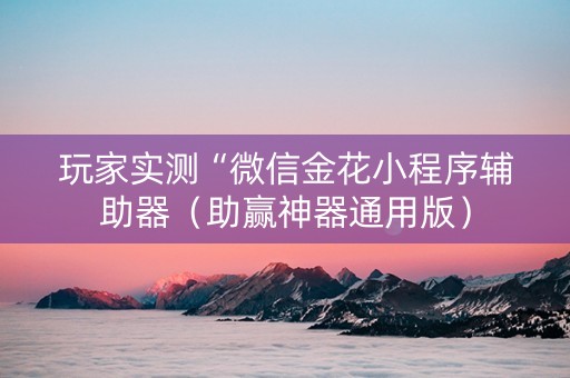 玩家实测“微信金花小程序辅助器（助赢神器通用版）