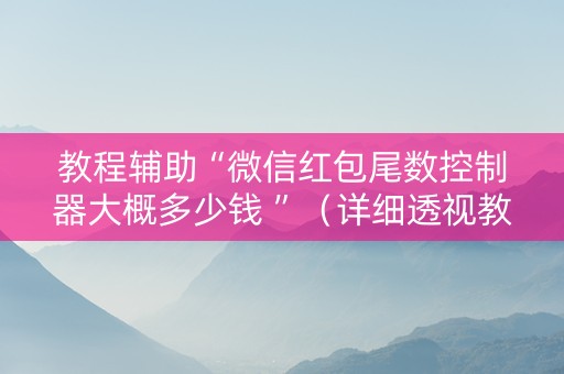 教程辅助“微信红包尾数控制器大概多少钱 ”（详细透视教程）-哔哩哔哩
