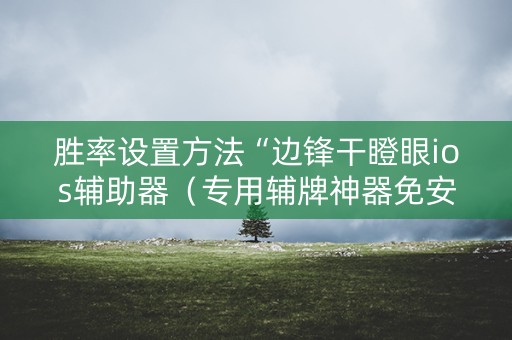 胜率设置方法“边锋干瞪眼ios辅助器（专用辅牌神器免安装）