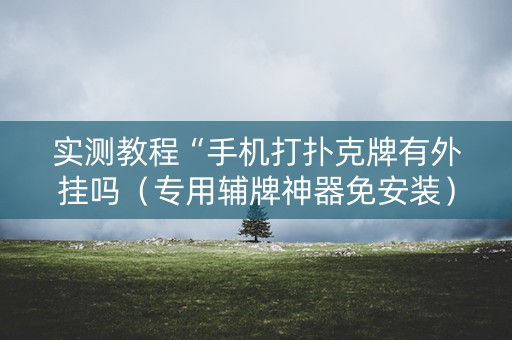 实测教程“手机打扑克牌有外挂吗（专用辅牌神器免安装）