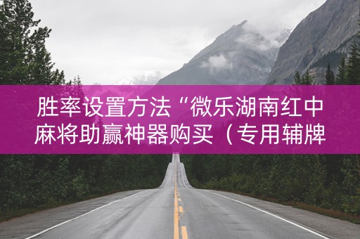 胜率设置方法“微乐湖南红中麻将助赢神器购买（专用辅牌神器免安装）