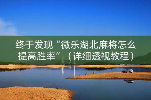 终于发现“微乐湖北麻将怎么提高胜率”（详细透视教程）-哔哩哔哩