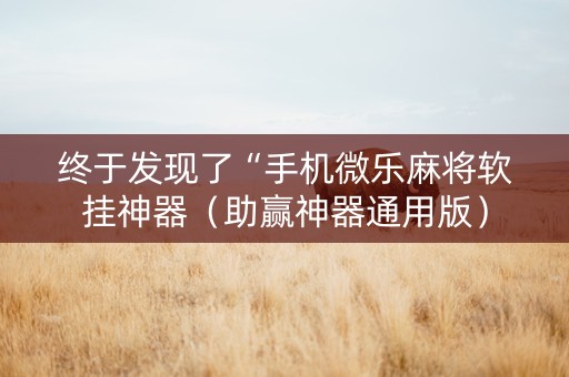 终于发现了“手机微乐麻将软挂神器（助赢神器通用版）
