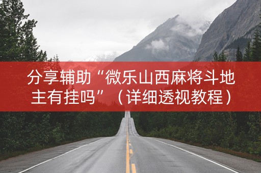 分享辅助“微乐山西麻将斗地主有挂吗”（详细透视教程）-哔哩哔哩