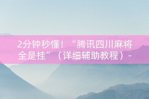 2分钟秒懂！“腾讯四川麻将全是挂”（详细辅助教程）-哔哩哔哩