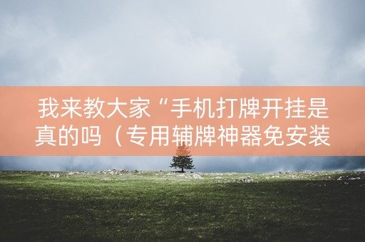 我来教大家“手机打牌开挂是真的吗（专用辅牌神器免安装）