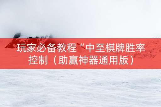 玩家必备教程“中至棋牌胜率控制（助赢神器通用版）