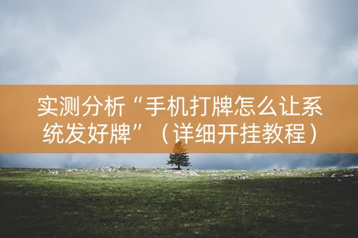 实测分析“手机打牌怎么让系统发好牌”（详细开挂教程）-哔哩哔哩