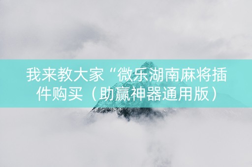 我来教大家“微乐湖南麻将插件购买（助赢神器通用版）