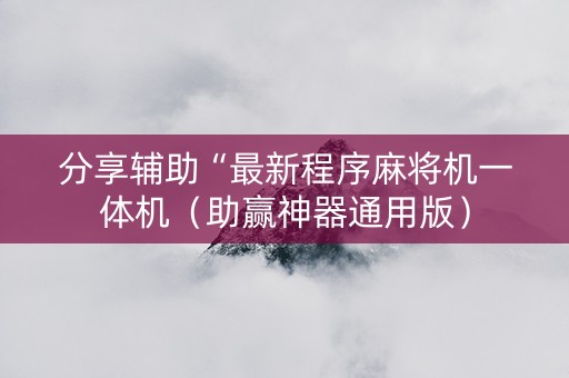 分享辅助“最新程序麻将机一体机（助赢神器通用版）