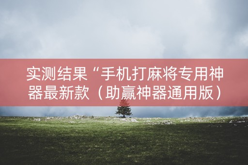 实测结果“手机打麻将专用神器最新款（助赢神器通用版）