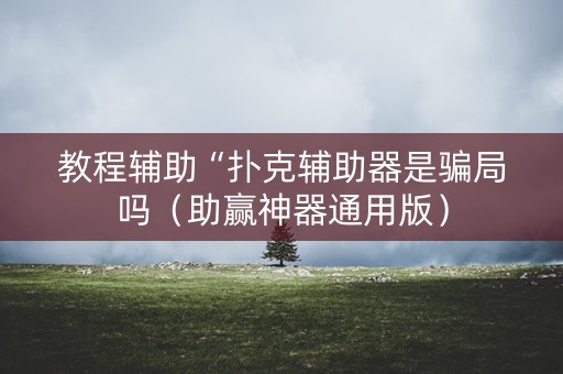 教程辅助“扑克辅助器是骗局吗（助赢神器通用版）