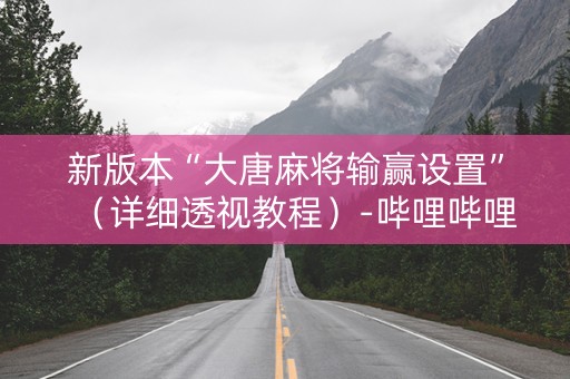 新版本“大唐麻将输赢设置”（详细透视教程）-哔哩哔哩