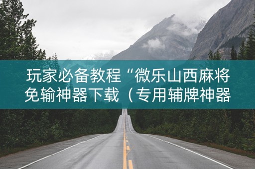 玩家必备教程“微乐山西麻将免输神器下载（专用辅牌神器免安装）