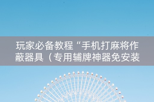 玩家必备教程“手机打麻将作蔽器具（专用辅牌神器免安装）