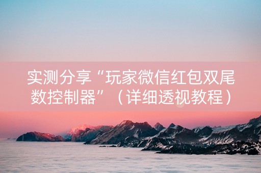 实测分享“玩家微信红包双尾数控制器”（详细透视教程）-哔哩哔哩