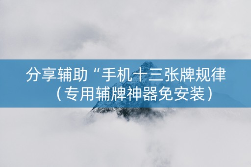 分享辅助“手机十三张牌规律（专用辅牌神器免安装）
