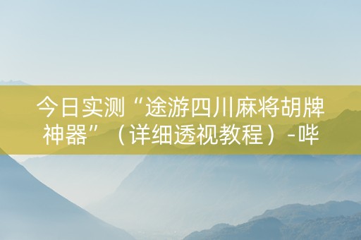 今日实测“途游四川麻将胡牌神器”（详细透视教程）-哔哩哔哩