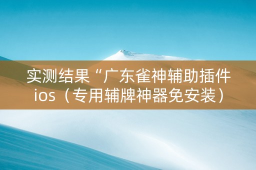 实测结果“广东雀神辅助插件ios（专用辅牌神器免安装）